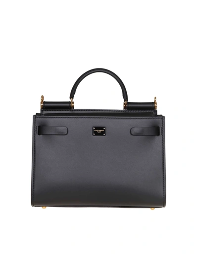 Shop Dolce & Gabbana Sicily Bag 62 Small In Calf Leather In Black