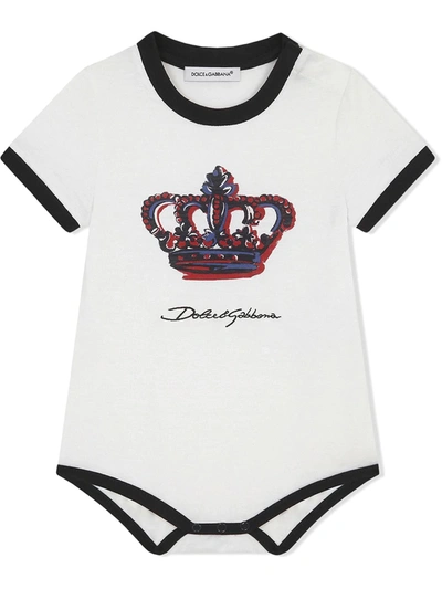 Shop Dolce & Gabbana Logo-print Short-sleeve Body In White