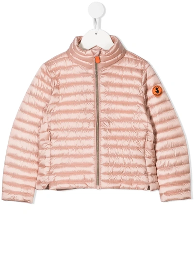 Shop Save The Duck Satin-shell Puffer Jacket In Pink