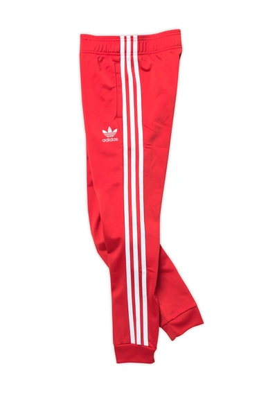 Shop Adidas Originals Superstar Classic 3-stripes Track Pants In Lusred/whi