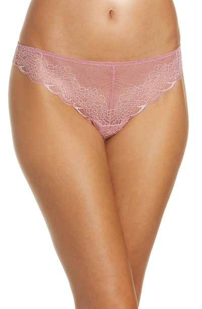 Shop Madewell Lace Tanga Panties In Weathrberr