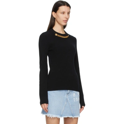 Shop Givenchy Black Wool & Cashmere Chain Sweater In 001-black