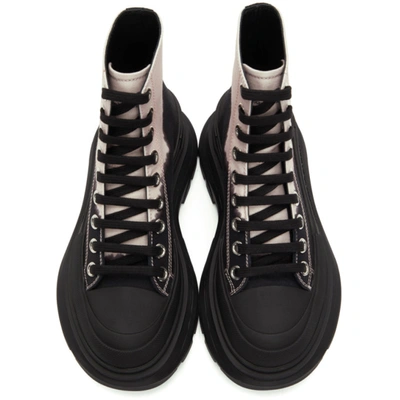 Shop Alexander Mcqueen Black & Pink Dipped Tread Slick High Sneakers In Black/white