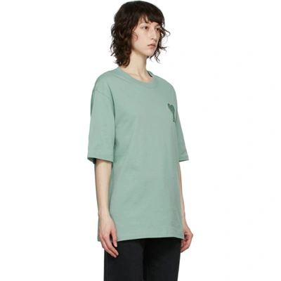 Shop Ami Alexandre Mattiussi Green Big Ami De Coeur T-shirt In 303 Green Aqua