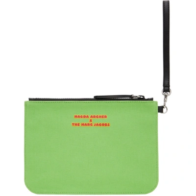 Shop Marc Jacobs Green Magda Archer Edition 'the Wristlet' Clutch In 351 Brtgree