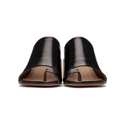 Shop Mm6 Maison Margiela Black Leather Mules In T8013 Black