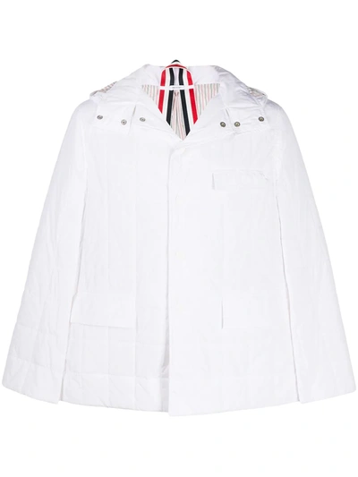 Shop Thom Browne Goose Down Padded Cape In White