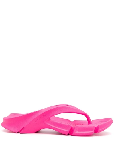 Shop Balenciaga Ridged Rubber-sole Flip-flops In Pink