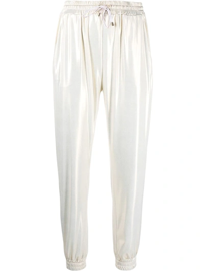 Shop Pinko Drawstring Trousers In White