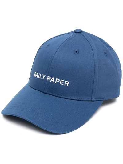 Shop Daily Paper Logo Embroidered Cap In Blue