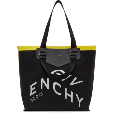 Shop Givenchy Black Canvas Contrasted Antigona Tote In 001 Black