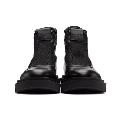 Shop Givenchy Black Woven Combat Chelsea Boots In 001 Black