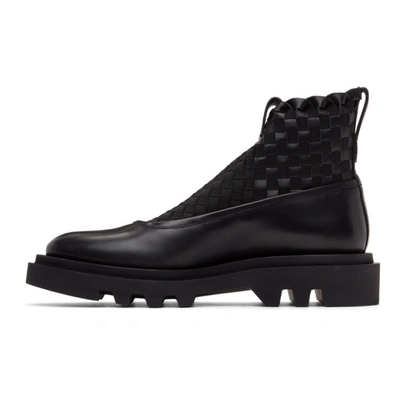 Shop Givenchy Black Woven Combat Chelsea Boots In 001 Black