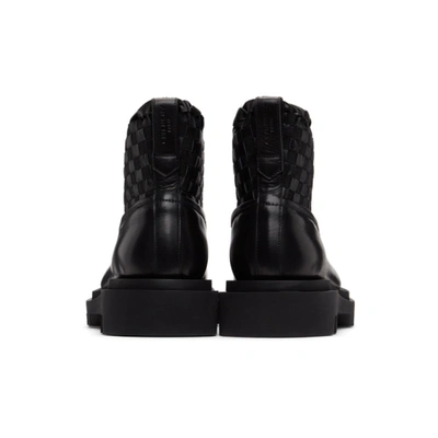 Shop Givenchy Black Woven Combat Chelsea Boots In 001 Black