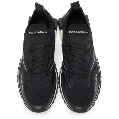Shop Dolce & Gabbana Black Mesh Sorrento Sneakers In 89690 Black/white