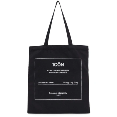 Shop Maison Margiela Black 'icon' Shopping Tote In T8013 Black