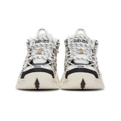 Shop Kenzo Off-white & Grey Inka Sneakers In 93 Pale Grey