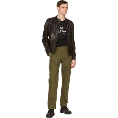 Shop Belstaff Brown Leather Racer 2.0 Jacket In 90023 Blkbr