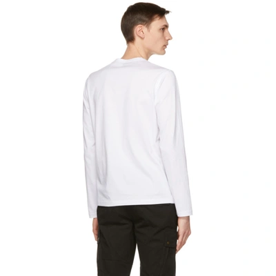 Shop Belstaff White Logo Long Sleeve T-shirt In 10000 White