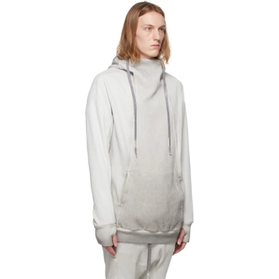 Shop Boris Bidjan Saberi Grey Faded Hoodie In Fad Lt Grey