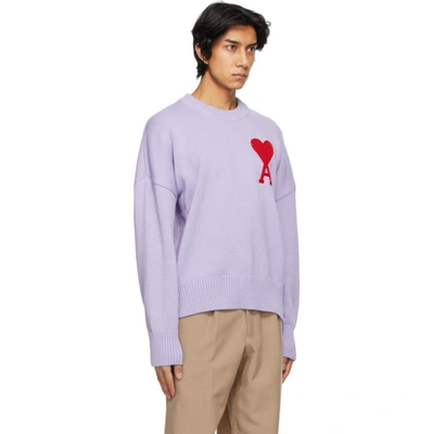 Shop Ami Alexandre Mattiussi Purple Oversize Ami De Coeur Sweater In Lila/504