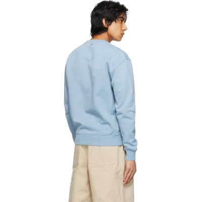 Shop Ami Alexandre Mattiussi Blue Ami De Coeur Sweatshirt In Light Blue/459