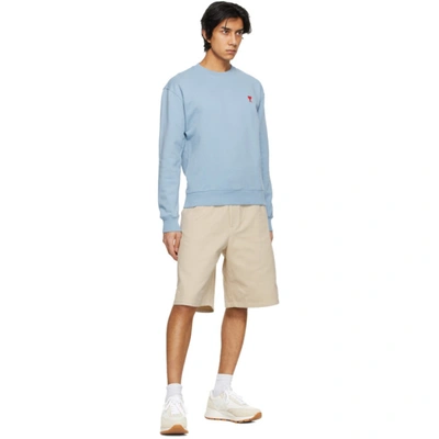 Shop Ami Alexandre Mattiussi Blue Ami De Coeur Sweatshirt In Light Blue/459