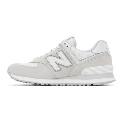 Shop New Balance Grey & White 574 Core Sneakers