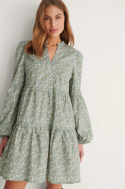 Shop Na-kd Long Sleeve A-line Mini Dress Flower