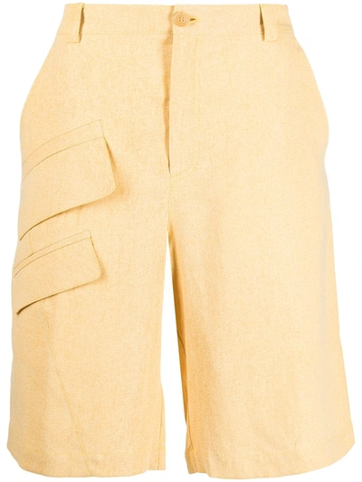 Shop Jacquemus Linen-blend Shorts In Yellow