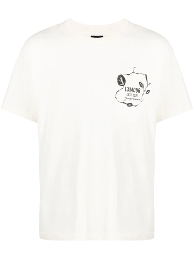 Shop Jacquemus Graphic-print Cotton T-shirt In White