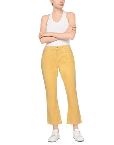 Shop Department 5 Woman Pants Yellow Size 29 Cotton, Elastane