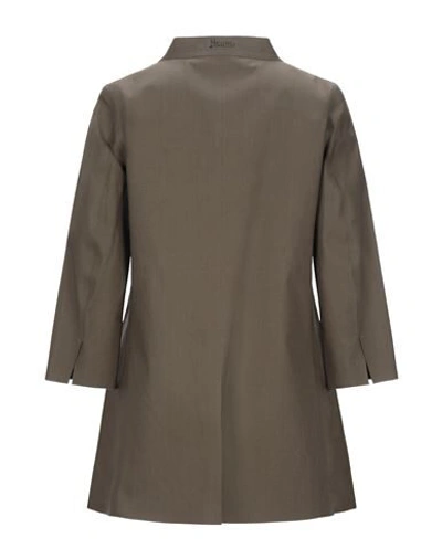 Shop Herno Woman Overcoat & Trench Coat Dark Green Size 4 Cotton, Elastane