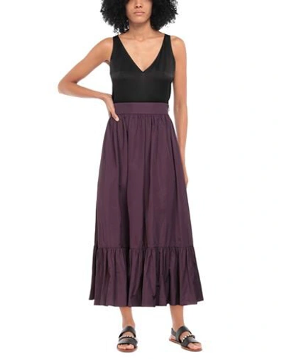 Shop Valentino Garavani Woman Maxi Skirt Deep Purple Size 8 Cotton, Polyester