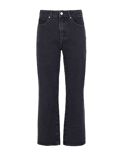Shop 8 By Yoox Organic Cotton Straight Cut Cropped Jean Woman Denim Pants Black Size 30 Organic Cotton