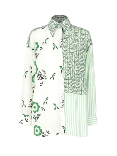 Shop Ermanno Scervino Button Down Patterned Shirt In Green