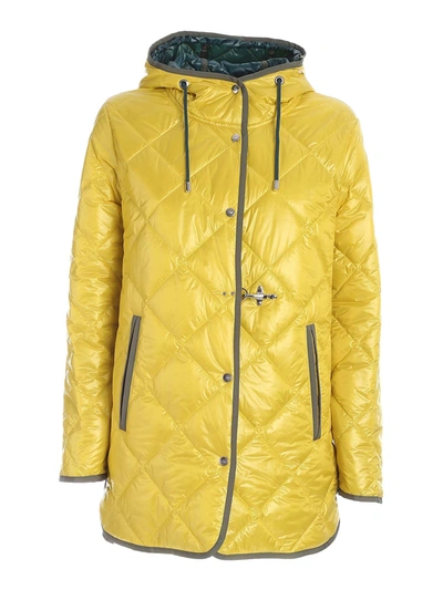 Shop Fay Quilted Parka In Yellow