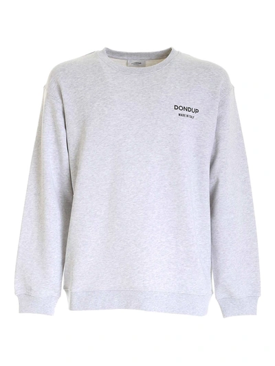 Shop Dondup Logo Print Sweatshirt In Grey