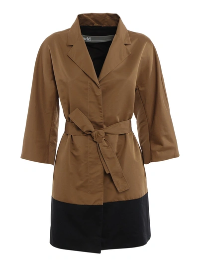 Shop Add Short Single Breasted Trench Coat In Brown