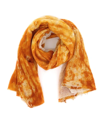 Shop Avant Toi Tie-dye Effect Cashmere Stole In Orange