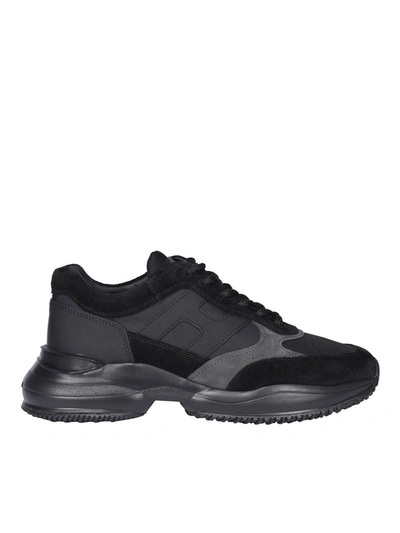 Shop Hogan Interaction Sneakers In Black