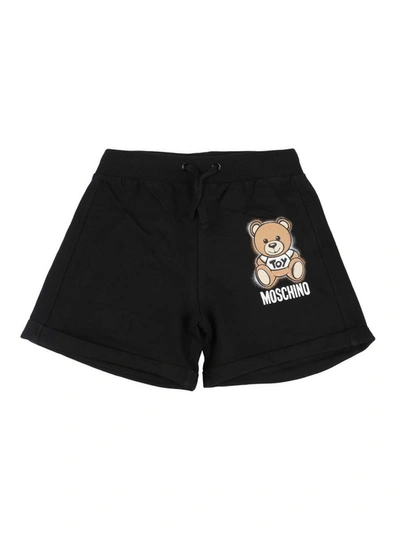 Shop Moschino Teddy Bear Shorts In Black