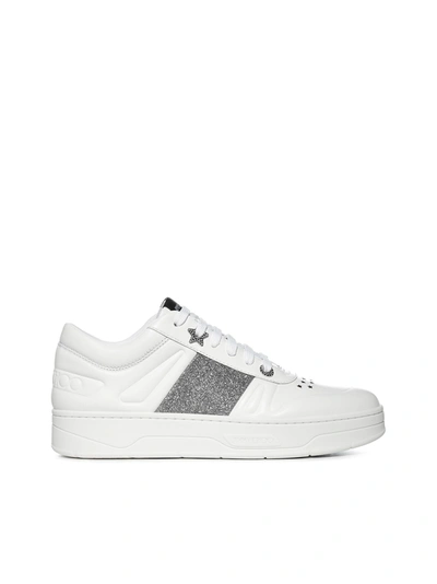 Shop Jimmy Choo Sneakers In White Silver