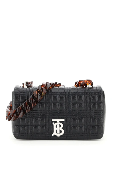 Shop Burberry Lola Small Quilted Bag Tb Monogram In Black (black)