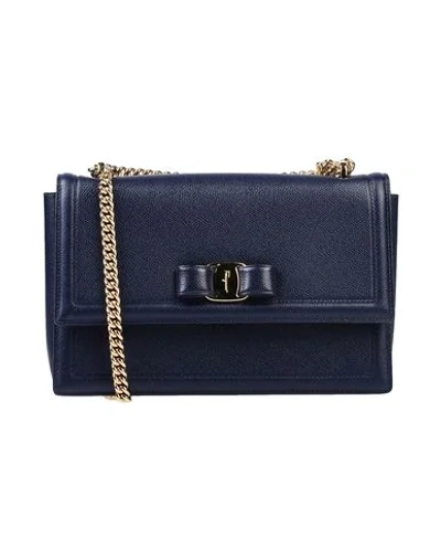 Shop Ferragamo Handbags In Dark Blue