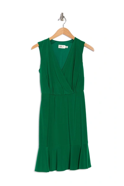 Shop Eliza J Surplice Neck Sleeveless Dress In Green