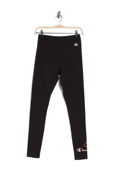 Shop Champion Authentic Logo Leggings In Black