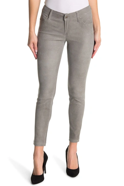 Shop Rta Prince Cropped Leather Skinny Pants In Grey