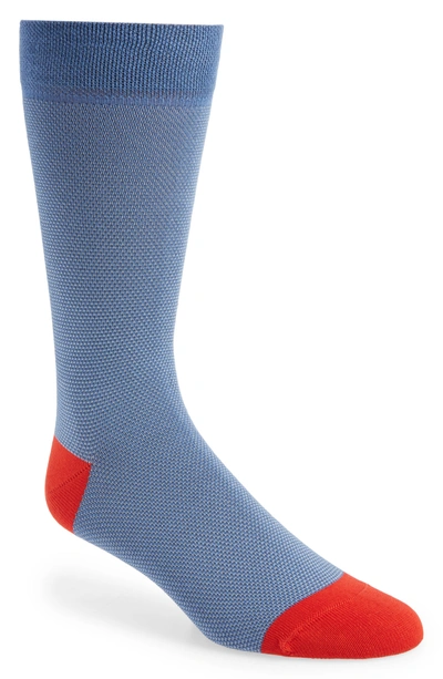 Shop Ted Baker Colorblock Stripe Crew Socks In Light Blue