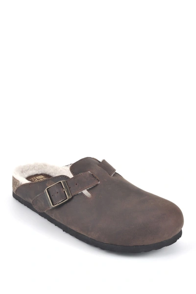 Shop White Mountain Footwear Bari Faux Shearling Footbed Suede Mule In Brown/leather W/fur